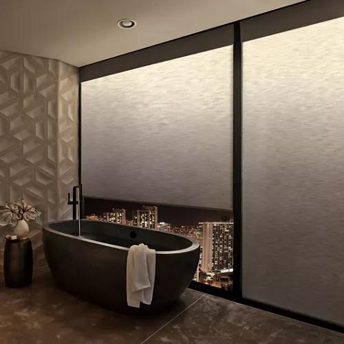 Hunter Douglas Designer Screen Shades in bathroom