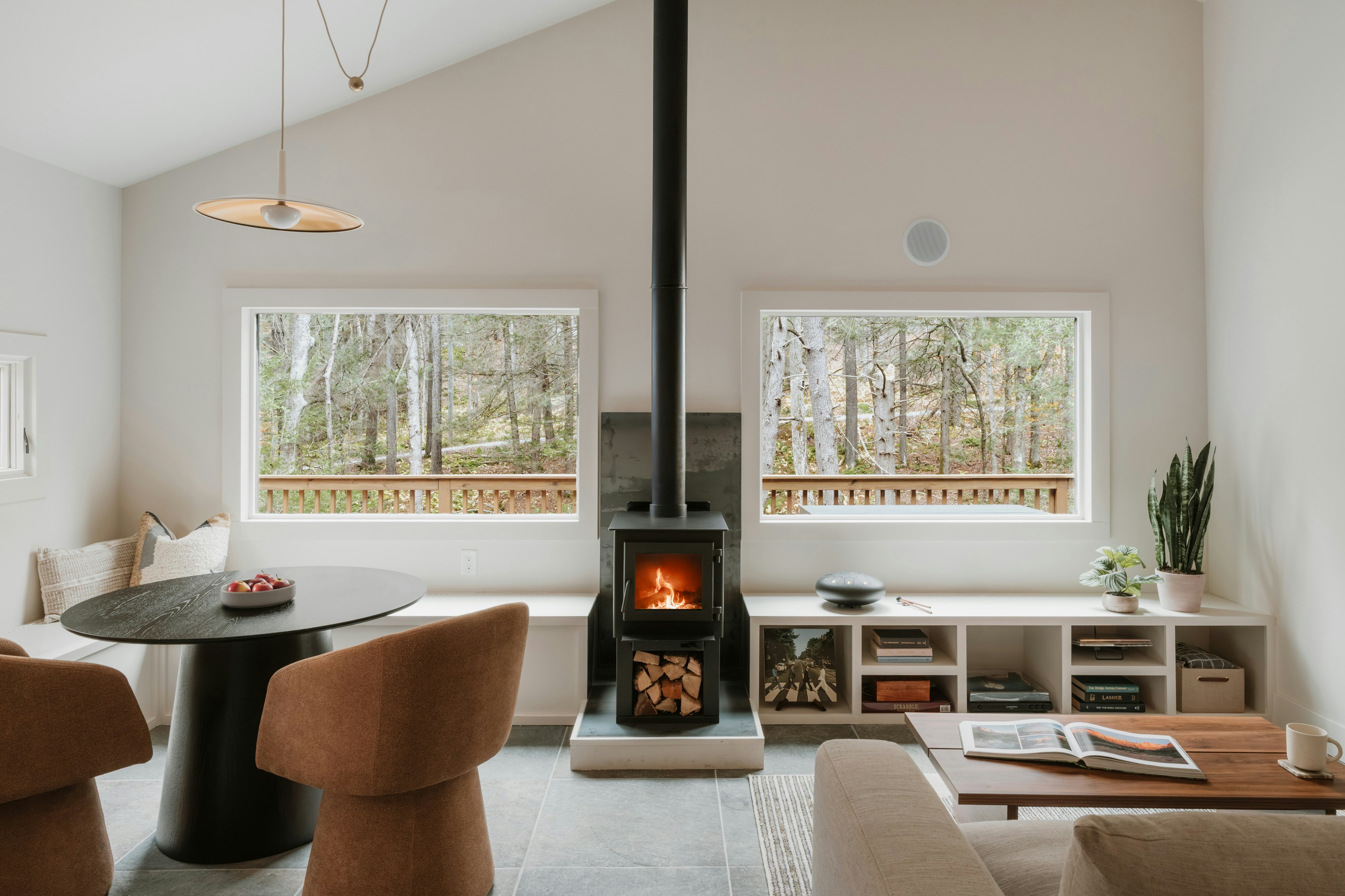 Cozy living room with fireplace