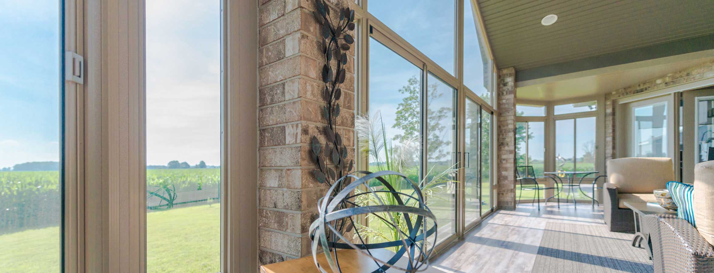 Sunspace four-season sunroom with glass panels